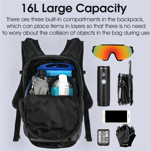 Load image into Gallery viewer, 16L Cycling Backpack Waterproof Ultralight Bicycle Bag Outdoor Mountaineering Hiking Travel Bike Hydration Backpack
