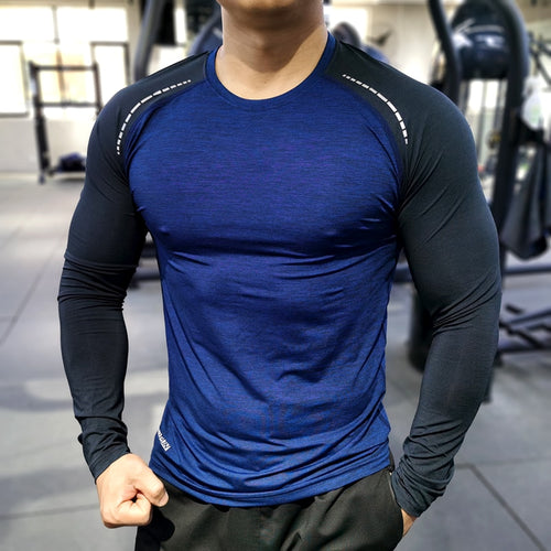 Load image into Gallery viewer, Men Compression T-Shirts Tops Homme Gym Sport Running Clothing Fitness Tight Long Sleeve Tees Dry Fit Rashguard Mma Sweatshirt
