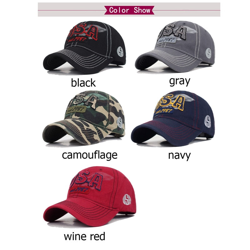 Snapback Caps Women USA Men Baseball Cap Hats For Men Bone Gorras Cotton Male Baseball Hat Casquette Hip Hop America Dad Hat Cap
