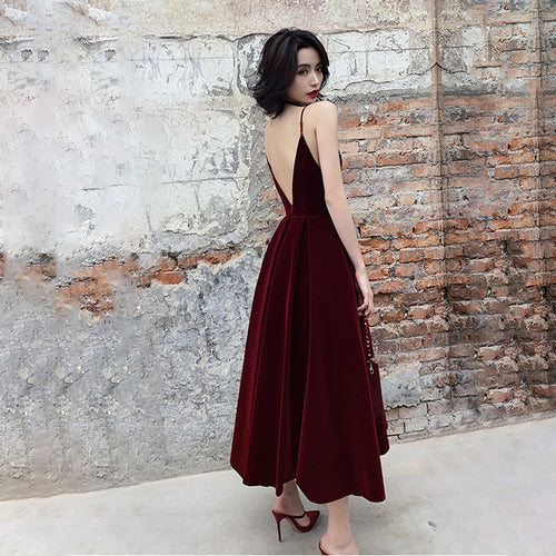 Load image into Gallery viewer, Summer Backless Dress For Women V Neck Spaghetti Strap Sleeveless High Waist Sexy Party Dresses Female Fashion
