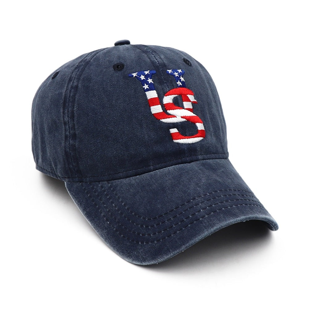 Cotton US Pattern Washed Baseball Cap Fishing Man Caps Outdoor Women's Hat Beach Casquette Hats