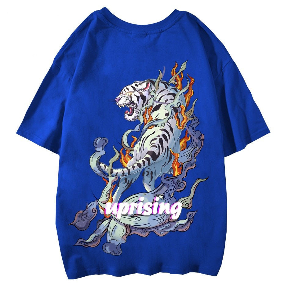 Men's T-Shirt New Streetwear Summer Cotton T Shirt Hip Hop Fashion Tiger Animal Print Gym Woman Casual Tees Tops T Shirts