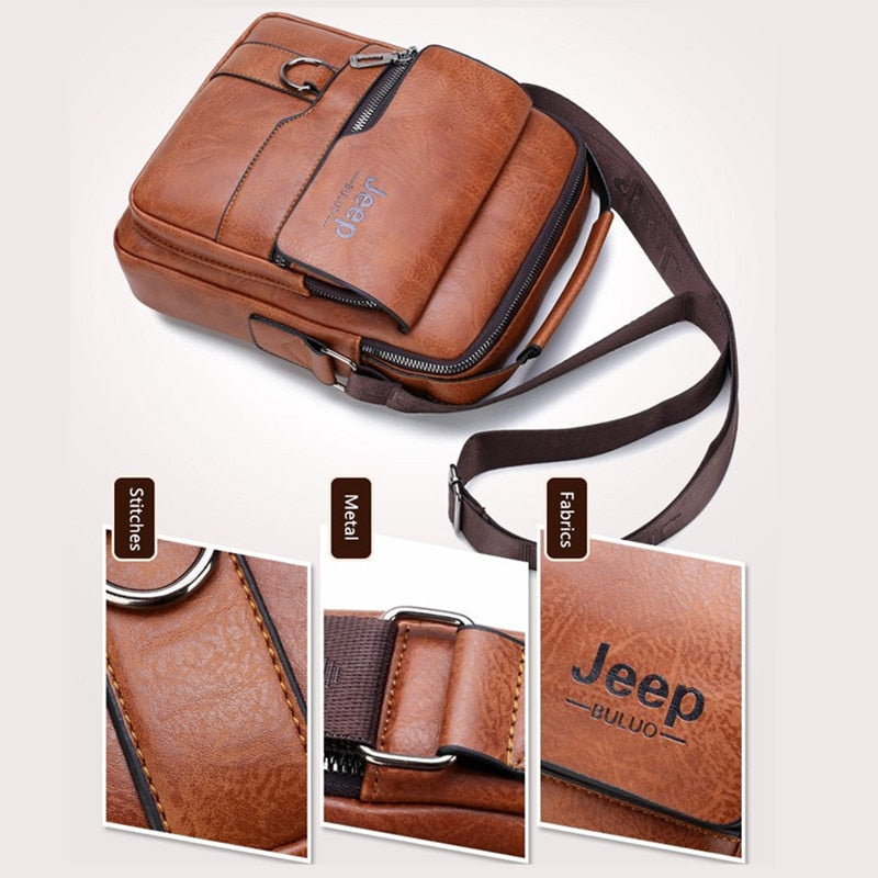 Luxury Brand Men Crossbody Messenger Bags Business Casual Handbag Male PU Shoulder Bag Large Capacity