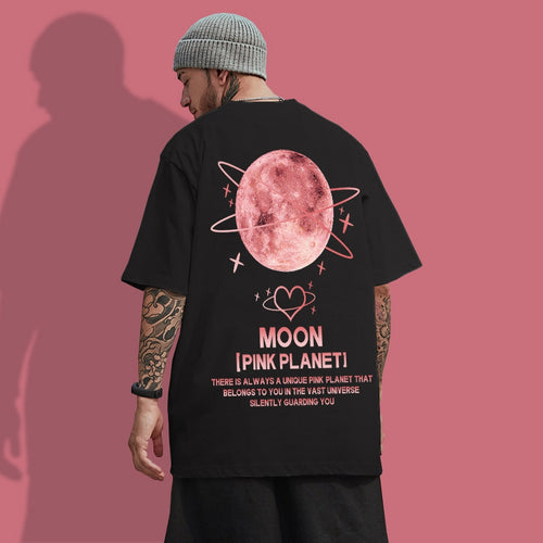 Load image into Gallery viewer, PINK HIP HOP Men T Shirt Cotton tShirt O-Neck Short-Sleeve New Style Dawn with the Moom D Gray Man Women T-Shirt
