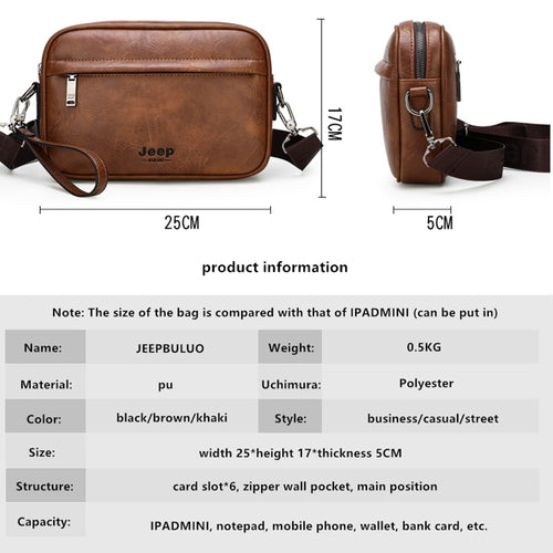 Load image into Gallery viewer, Casual Letter Crossbody Bags for Men PU Shoulder Bag Small Men&#39;s Bolsas Fashion Messenger Bag for 9.7&quot; iPad
