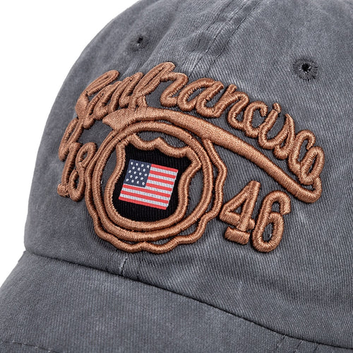 Load image into Gallery viewer, Unisex Washed Cotton Retro Cap 1846 Letter Embroidery Baseball Cap Men And Women Summer Hats
