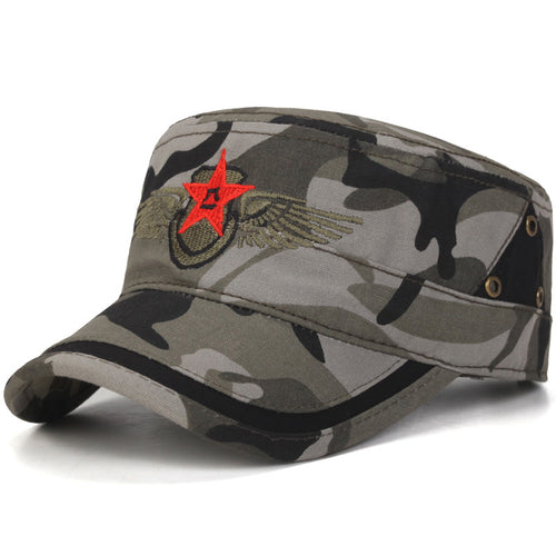 Load image into Gallery viewer, Star and Wing Embroided Military Cap-unisex-wanahavit-CAMOUFLAGE-wanahavit
