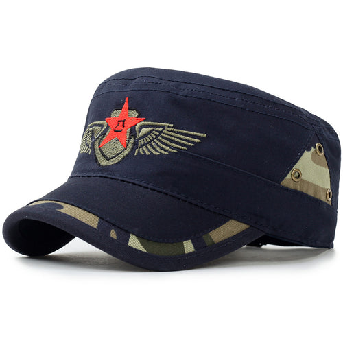 Load image into Gallery viewer, Star and Wing Embroided Military Cap-unisex-wanahavit-NAVY-wanahavit

