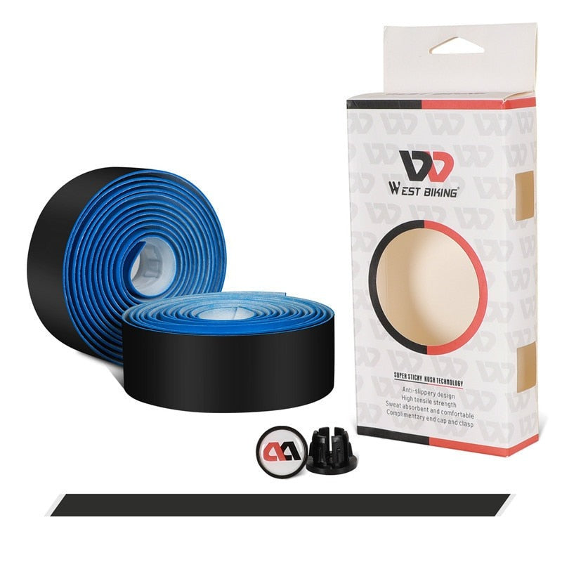 Professional Road Bicycle Handlebar Tape Anti-slip Soft Bike Handlebar Tape Shock Absorption Cycling Wrap End Plug