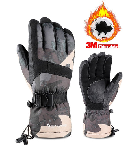 Ski Snowboard Gloves 3M Thinsulate Winter Warm Motorcycle Cycling Gloves Waterproof Touchscreen Snowmobile Mittens