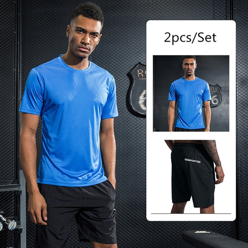 Load image into Gallery viewer, Shirt Homme Running Men Designer Quick Dry T-Shirts Running Slim Fit Tops Tees Sport Men&#39;s Fitness Gym T Shirts Muscle Tee
