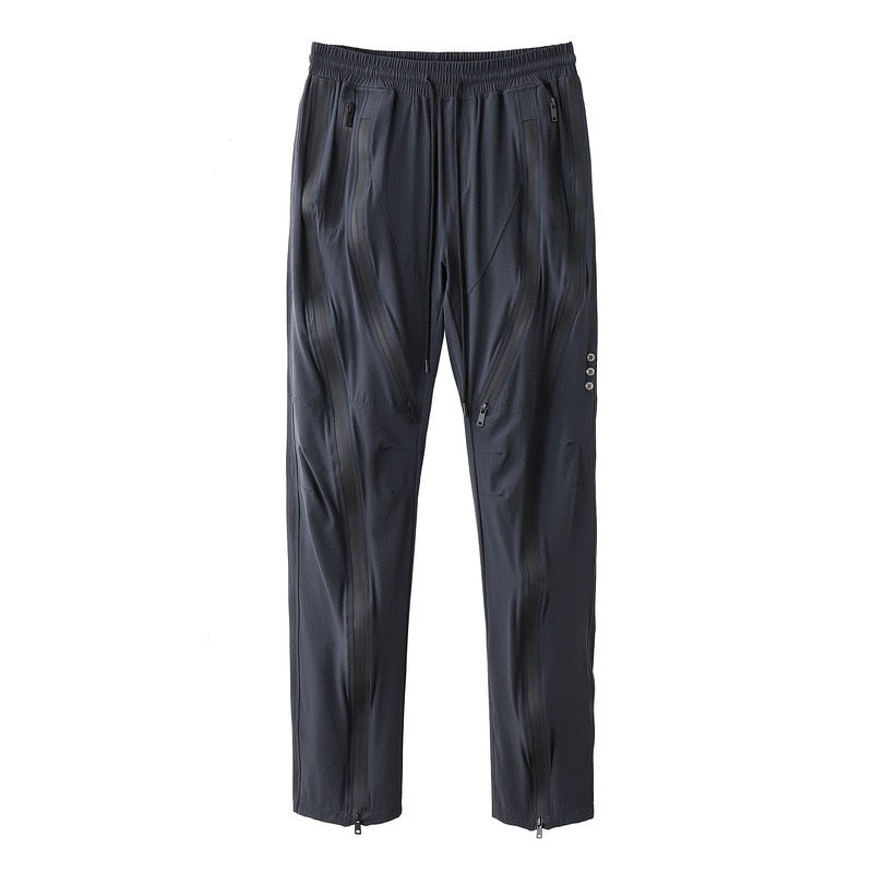 Hip Hop Harem Pants Spring Streetwear Elastic Waist Cargo Trousers Zipper Design Black Men's Clothing WB558