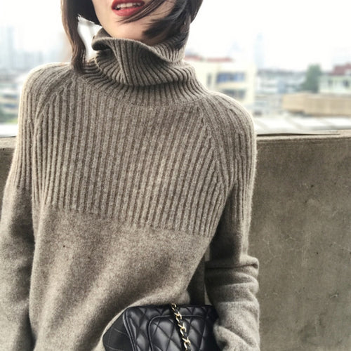Load image into Gallery viewer, Winter Thick Warm Women Turtleneck Pullover Sweater Fashion Loose Long Sleeve Autumn Knitted Jumper Large Size Sweater Coat
