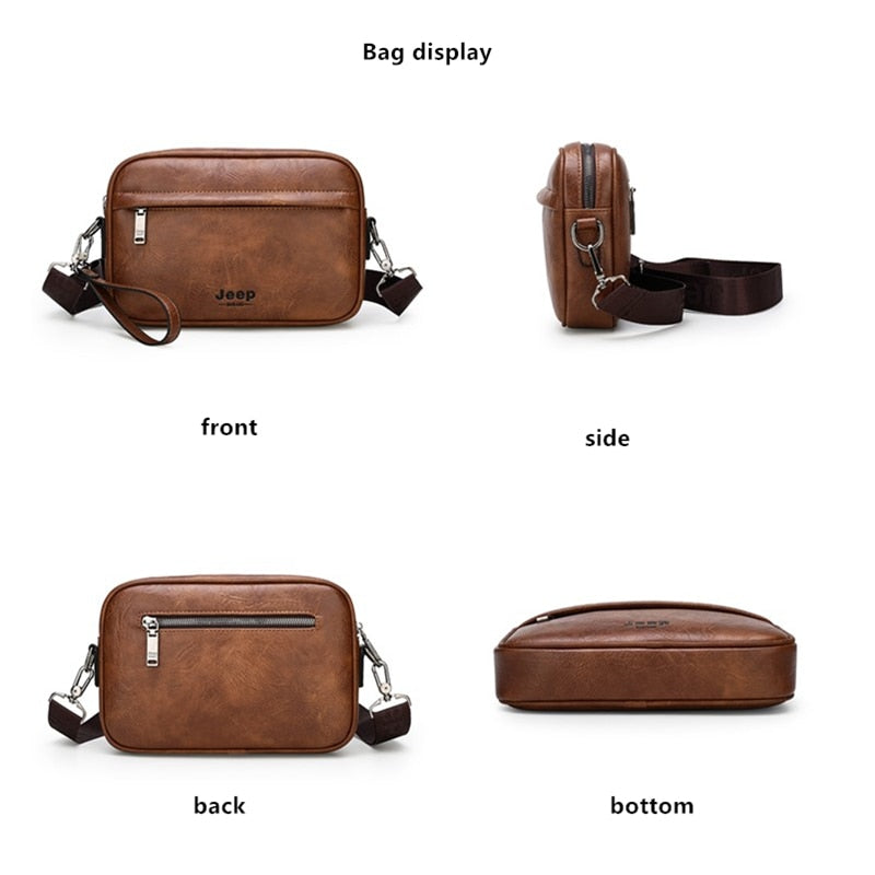 Casual Letter Crossbody Bags for Men PU Shoulder Bag Small Men's Bolsas Fashion Messenger Bag for 9.7" iPad