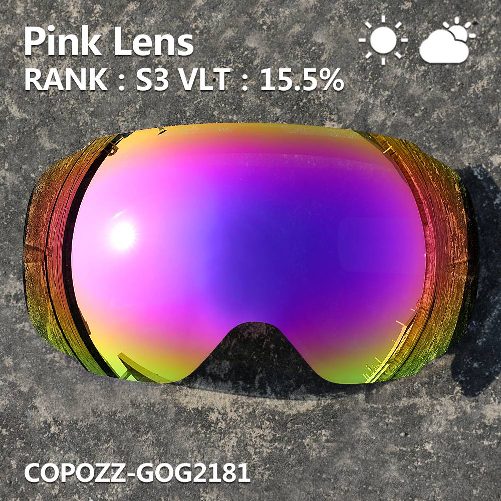 2181 Magnetic Replacement Lens for Ski Goggles Anti-fog UV400 Spherical Ski Glasses Snowboard Goggles(Only lens)