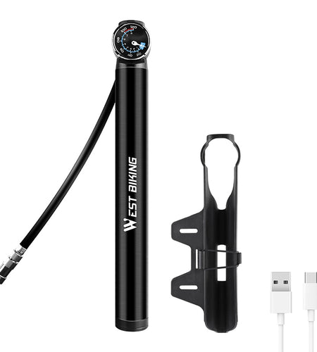 12.8V 120PSI Smart Electric Bicycle Pump With Hose Pressure Gauge USB Rechargeable MTB Road Bike Tire Air Pump Cycling Inflator