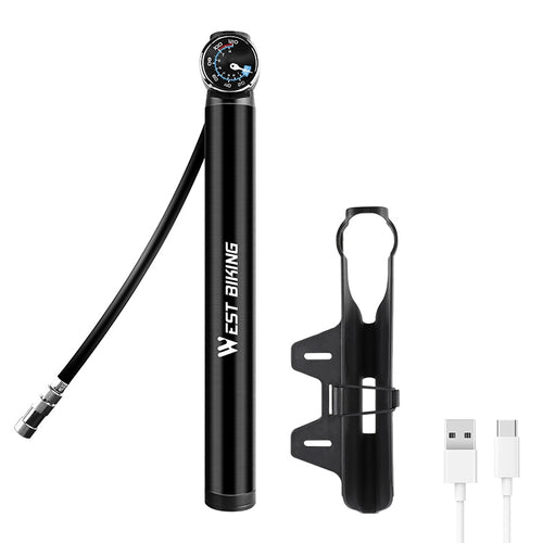 Load image into Gallery viewer, 12.8V 120PSI Smart Electric Bicycle Pump With Hose Pressure Gauge USB Rechargeable MTB Road Bike Tire Air Pump Cycling Inflator

