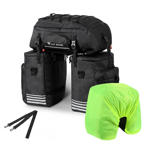Load image into Gallery viewer, 3 In 1 Cycling Pannier 48L Large Capacity Bicycle Bag Waterproof MTB Mountain Bike Rear Seat Trunk Bags Backpack
