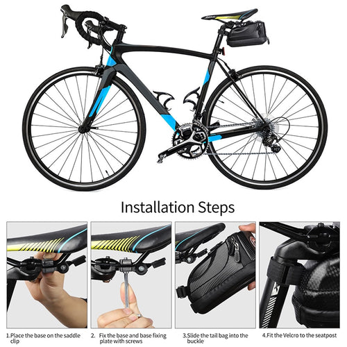 Load image into Gallery viewer, Waterproof Bike Saddle Bag With USB Rechargeable Tail Light MTB Road Bicycle Pannier Basket Cycling Accessories
