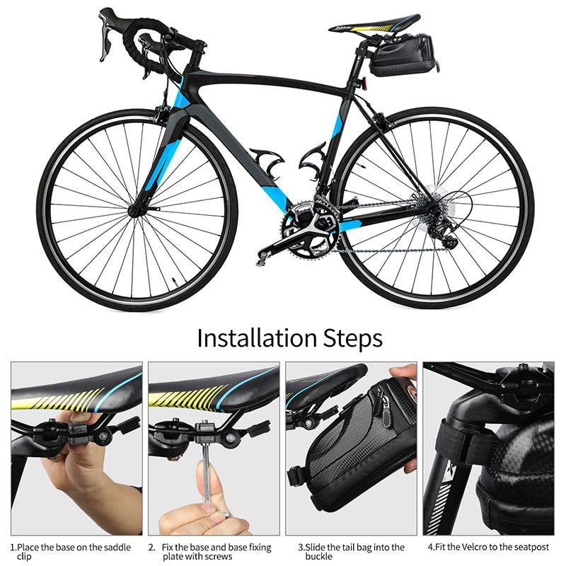 Waterproof Bike Saddle Bag With USB Rechargeable Tail Light MTB Road Bicycle Pannier Basket Cycling Accessories