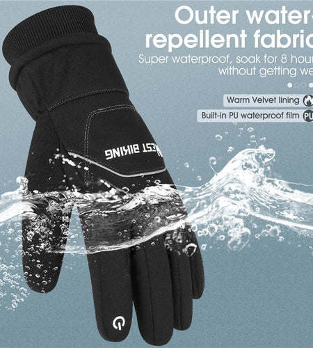 Waterproof Bike Gloves Winter Warm Touch Screen Cycling Gloves 3M Thinsulate Thermal Sport Ski MTB Road Bike Gloves