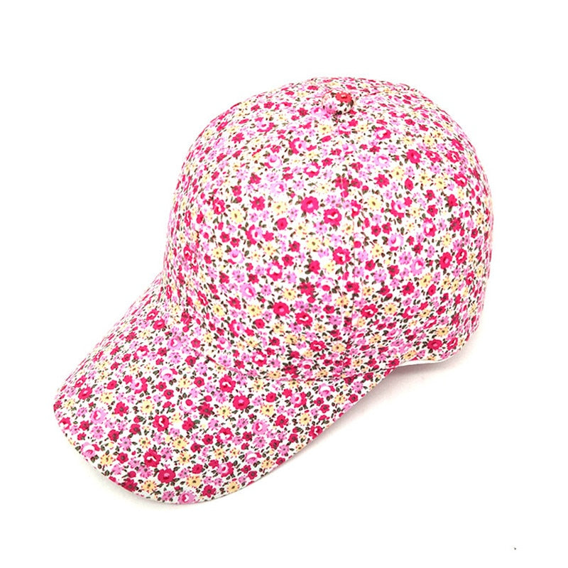 Female Sun Hat Adjustable dense flower pattern Baseball Cap Flower print Hats For women Four Seasons Snapback cap
