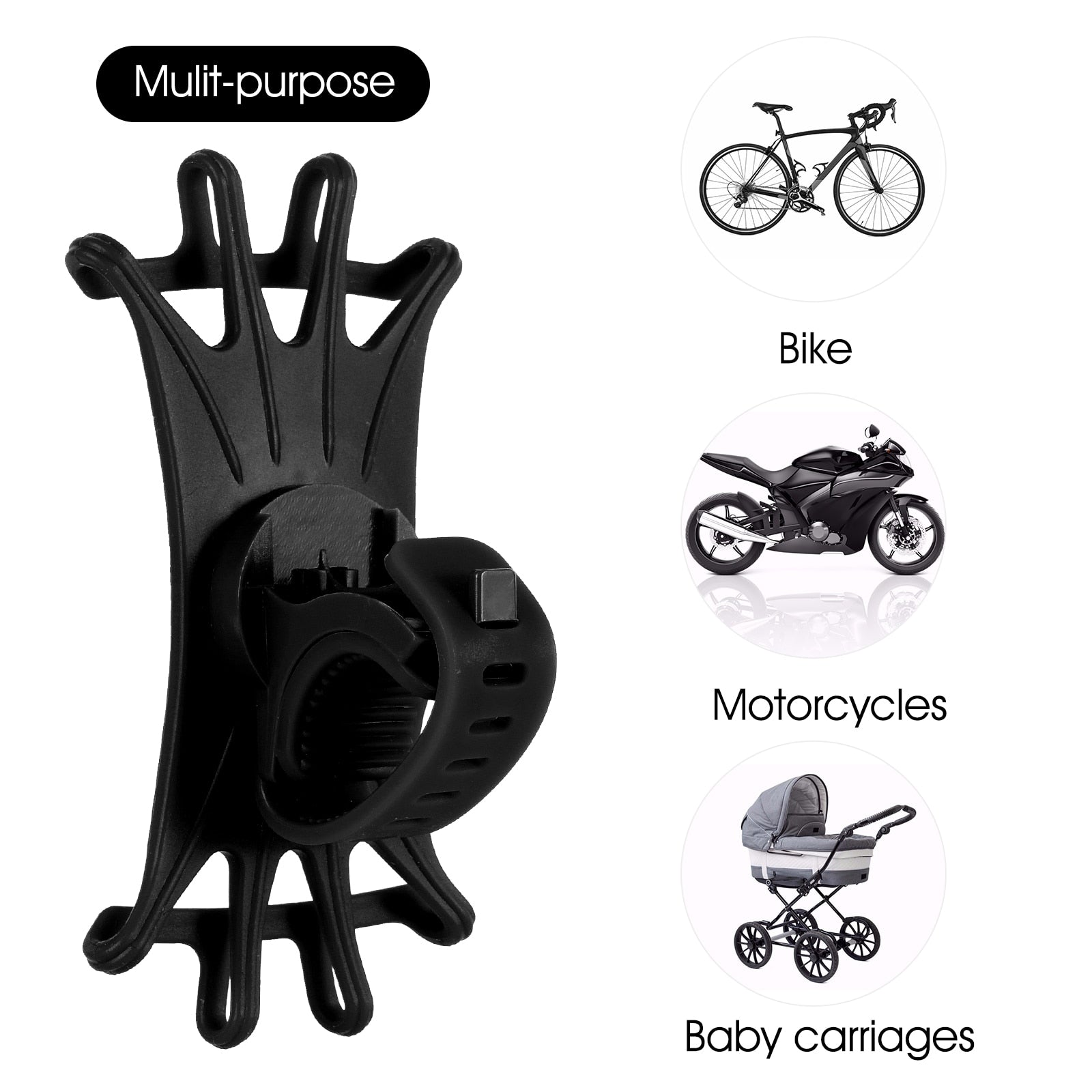 Universal Bicycle Phone Holder Handlebar Clip Stand For iPhone X XS 8 Mount Bracket Bike Phone Holder For Samsung Xiaomi Redmi