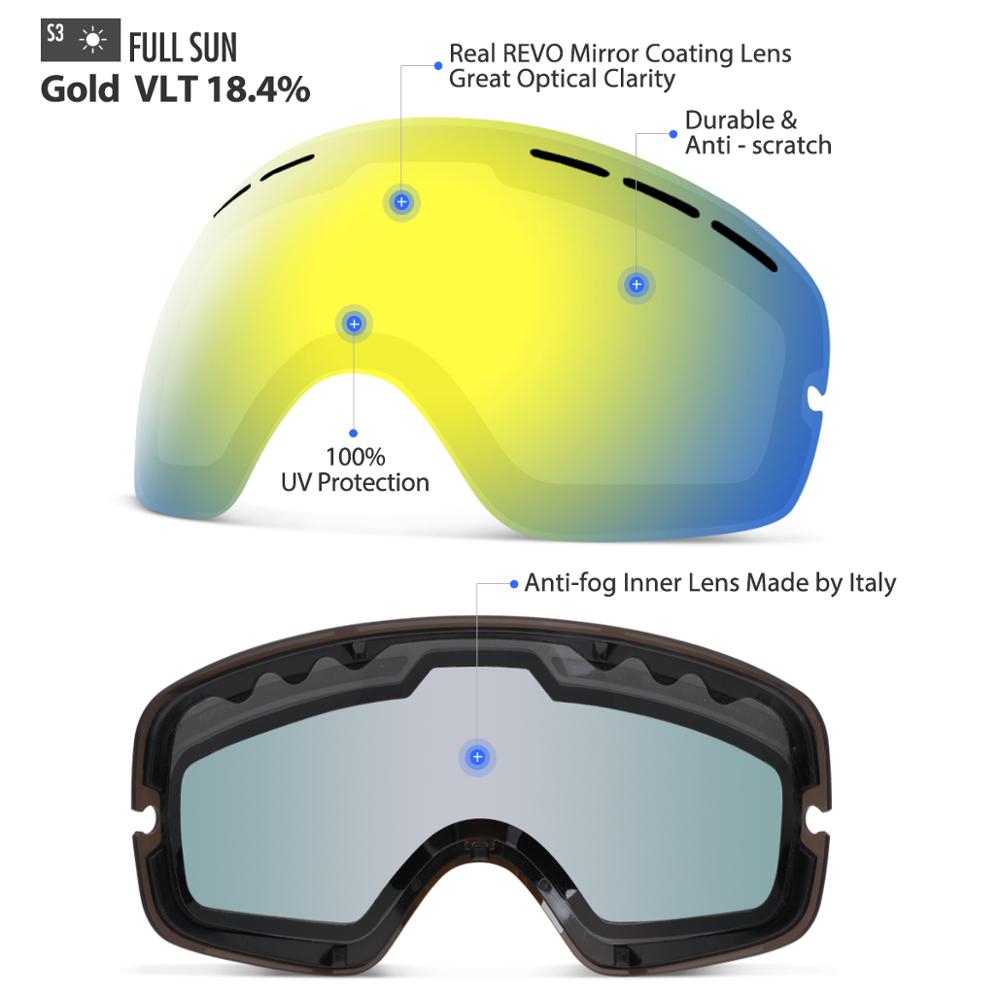 Kids goggles Replacement Lens Only Small Size Children Double anti-fog UV400 Skiing Girls Boys For Snowboard goggles For GOG-243