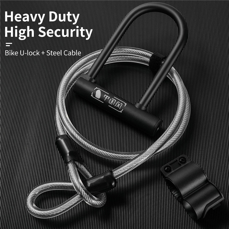 Bicycle U Lock MTB Road Bike Padlock 2 Keys Anti-theft Safety Motorcycle Scooter Cycling Lock Bicycle Accessories