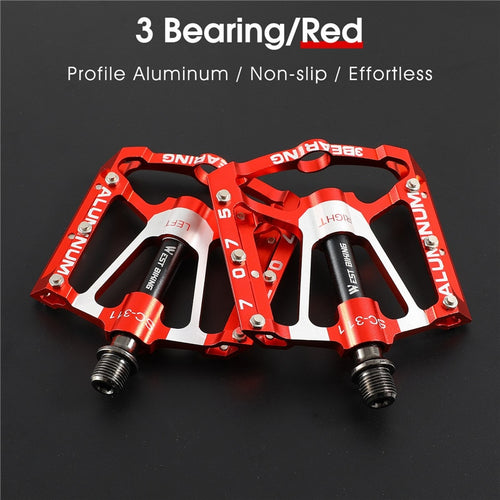 Load image into Gallery viewer, 3 Bearings Bicycle Pedals CNC Alloy Ultralight MTB Road Bike Part Anti-slip Flat BMX Pedals Cycling Accessories
