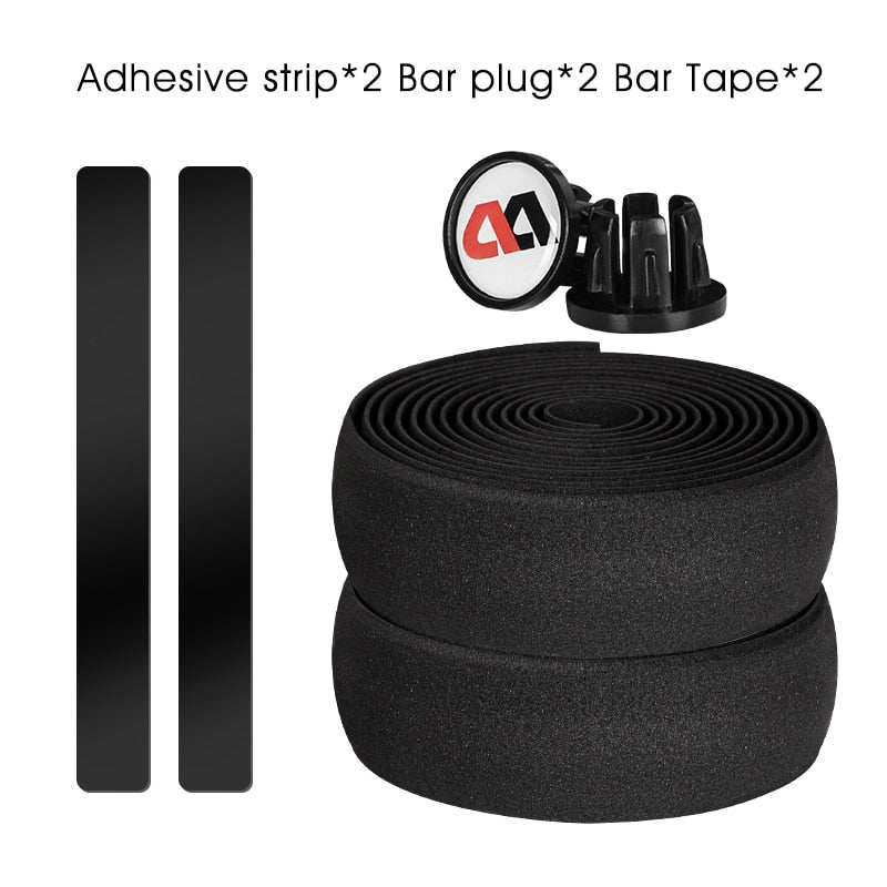 2pcs Bicycle Handlebar Tape Camouflage Anti-Slip Damping Cycling Road Bike Handle Belt Wraps with Bar End Plugs