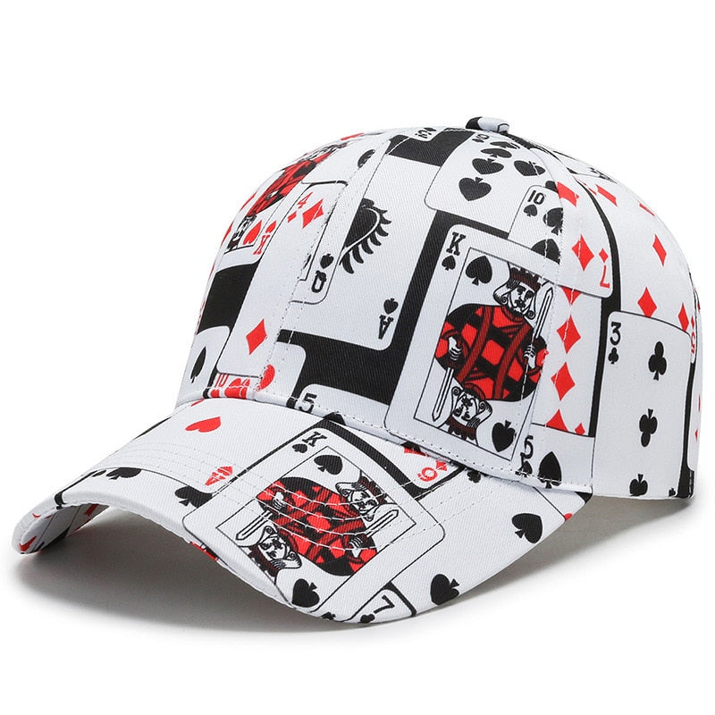 Poker Letters print Baseball Caps for men women cotton Casual sport Snapback cap hat fashion Hip Hop Caps