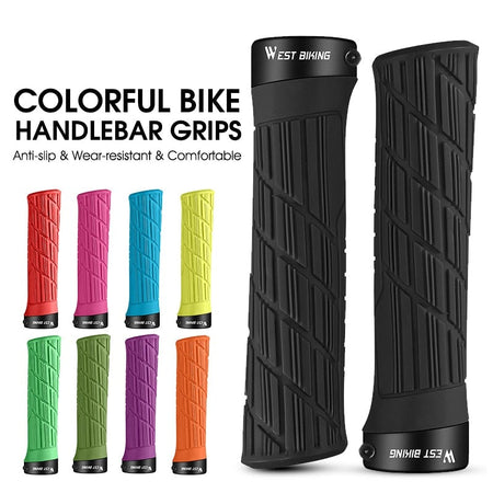 Bicycle Grips Soft Rubber MTB Road Bike Grips Shockproof Anti-Slip Handlebar Cover Colorful Cycling Handlebar Grips
