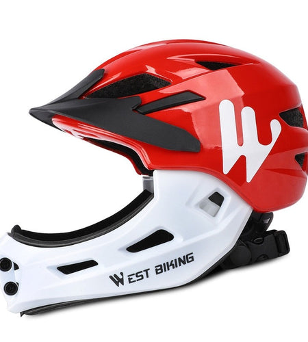 Kid Helmet Full Face Protection Mountain MTB Road Bicycle Helmet Detachable Children Sports Safety Cycling Helmet