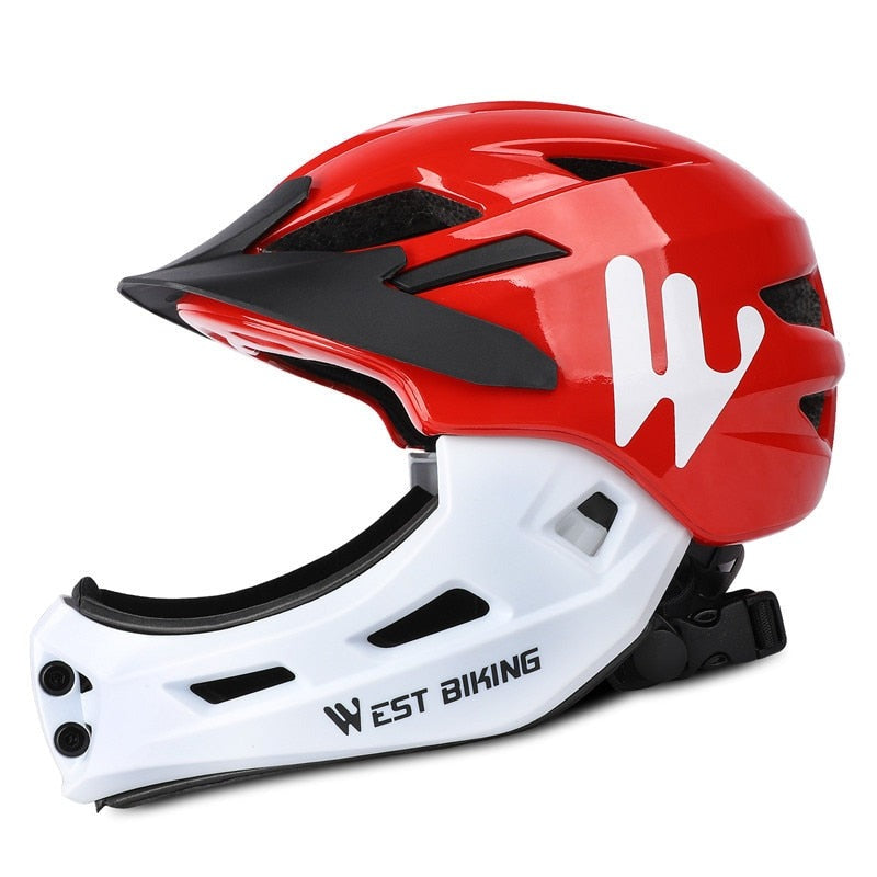 Kid Helmet Full Face Protection Mountain MTB Road Bicycle Helmet Detachable Children Sports Safety Cycling Helmet