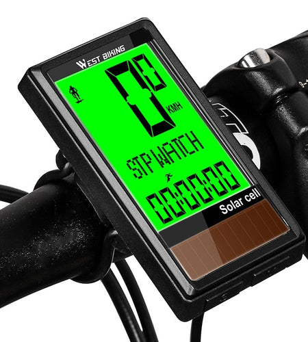 Bike Computer Wireless Solar Energy Cycling Odometer Speedometer Multifunction Bicycle Stopwatch With 5 Languages