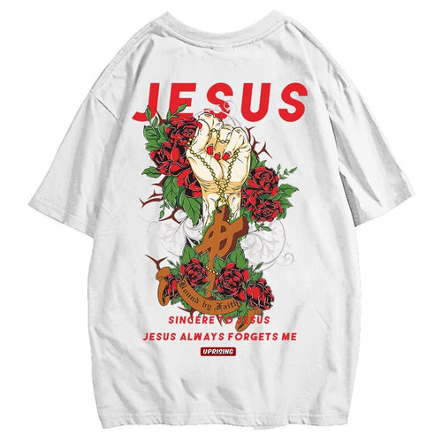 Load image into Gallery viewer, Tshirts Men Hipster Summer Tops Tees Funny Jesus Aliens UFO Print Short Sleeve T Shirts Hip Hop Casual Streetwear
