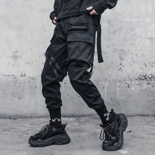 Load image into Gallery viewer, Multi Pockets Cargo Pants Men Harajuku Casual Ribbons Trousers Joggers Pants Hip Hop Streetwear Tactical WB564
