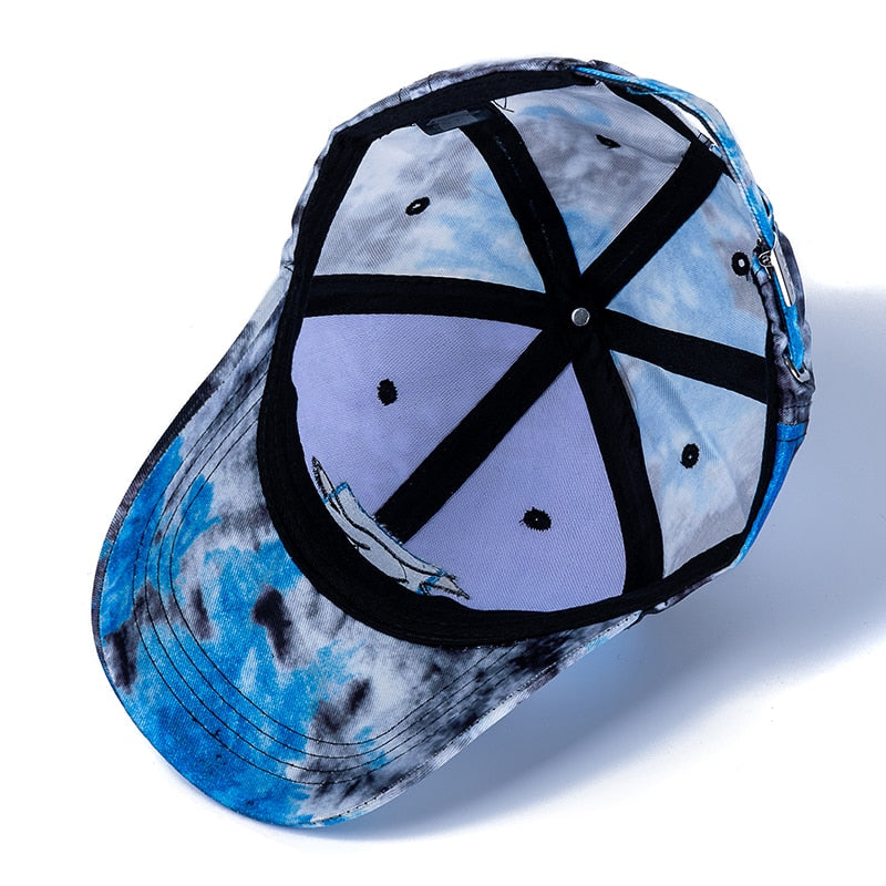Brand Cotton Hats For Women Fashion Fox Letter Embroidered Tie Dye Baseball Cap Adjustable Outdoor Female Streetwear Hat