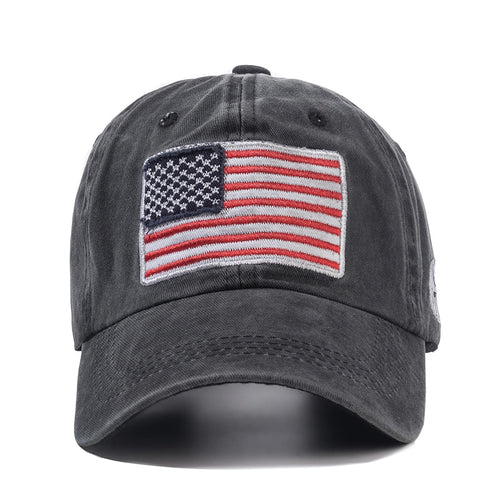 Load image into Gallery viewer, Unisex Washed Cotton Vintage Cap High Quality American Flag Embroidery Baseball Cap Men And Women Outdoor Sports USA Hats
