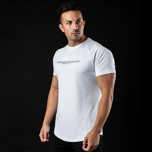 Load image into Gallery viewer, Summer Casual Fashion Skinny T-shirt Men Cotton Short Sleeve Male Gym Fitness Bodybuilding Sports Tees Tops Training Clothing
