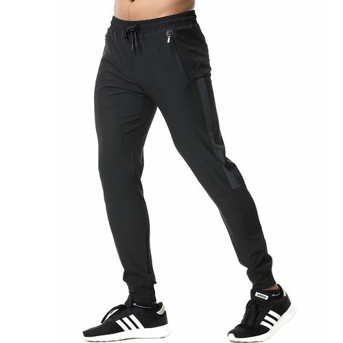 Load image into Gallery viewer, Jogging Pants For Men Breathable Sport Sweatpants With Zip Pocket  Gym Training Workout Athletic Soccer Running Trousers Black
