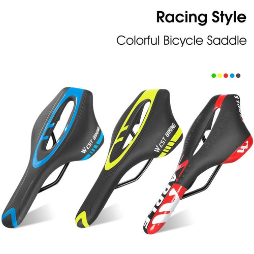 Load image into Gallery viewer, Bicycle Saddle Training Racing Bike Front Seat Hollow Breathable MTB Road Bike Part Cushion Cycling Accessories
