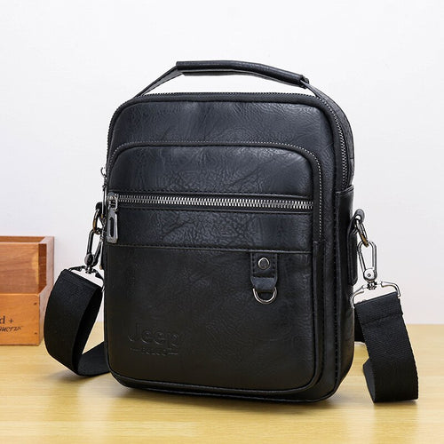 Load image into Gallery viewer, Men Messenger PU Bag Outdoor Multiple Uses Travel Bag Waterproof Phone Shoulder Chest Crossbody Pockets
