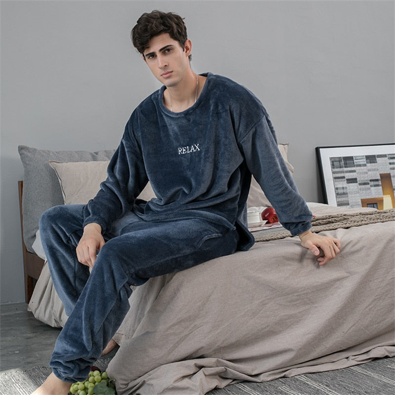 Women's Pajamas Set Thick Flannel Sleepwear Casual Warm Winter Coral Fleece Men Homewear Couple Homesuit пижама женская