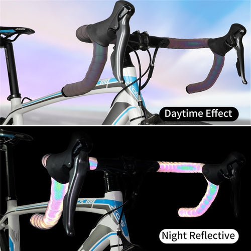 Load image into Gallery viewer, Road Bike Handlebar Tape Reflective Dazzle Shockproof Bike Cycling Bar Tape Wrap With Bar Plugs Bicycle Accessories

