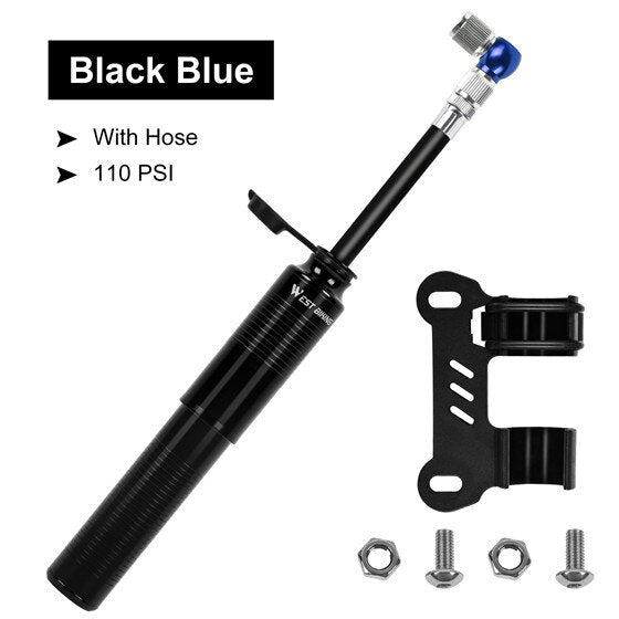 Exclusive Multi-color Bike Pump 110PSI High Pressure Air Tire Inflator Presta Schrader Valve MTB Bicycle Mini Pump