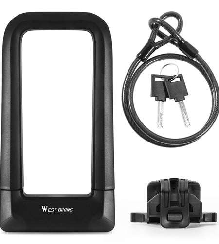 Anti-theft Bicycle U Lock Safety MTB Road Bike Wheel Cable Lock Motorcycle Scooter Cycling Lock Bicycle Accessories