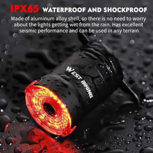 Load image into Gallery viewer, Smart Bicycle Flashlight MTB Road Bike Rear Light Auto Start/Stop Brake Sensing IPX6 Waterproof LED Charging Cycling Taillight
