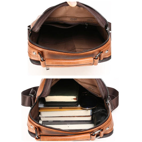 Load image into Gallery viewer, Large Size Handbag Brand Men Business Work office Shoulder Bag For 9.7 in iPad Male Leather Crossbody Messenger Bag
